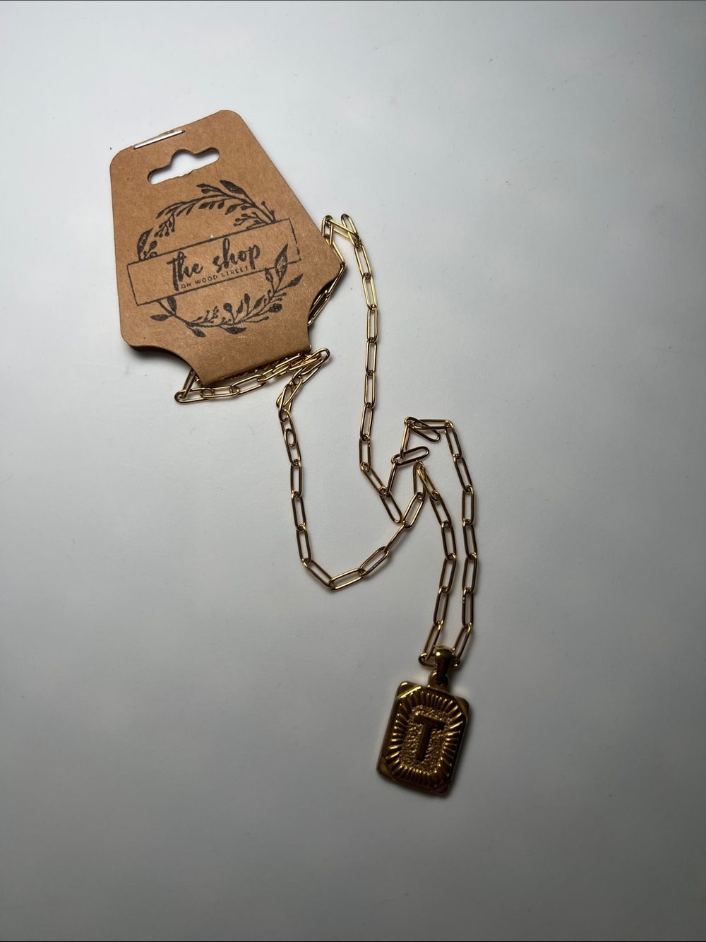 Gold Initial 'T' Pendant Necklace - Women Jewelry